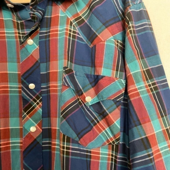 VINTAGE AUTHENTIC WESTERN WEAR PEARL BUTTON DOWN SHIRT SIZE 16.5  34/35 - Picture 6 of 8